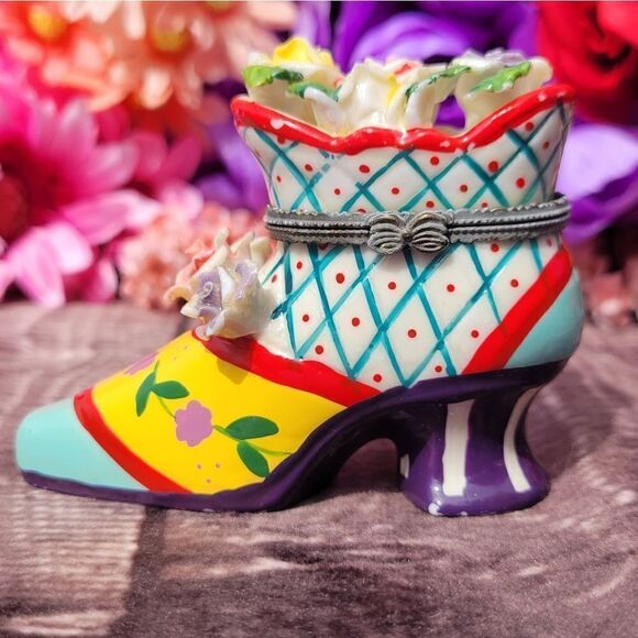 Trinket Box Porcelain Shoe - Picture 1 of 10